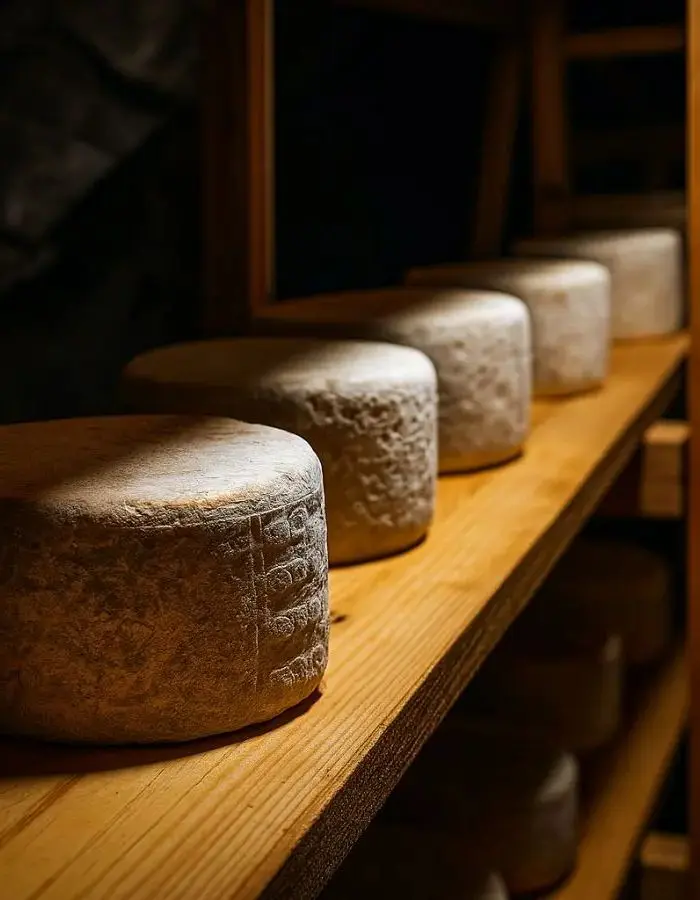 Quesos en la mina de Vallelongo en Ocero