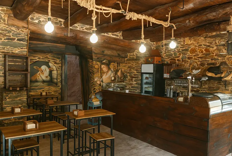 Espacio rústico para catas de quesos en el Bierzo